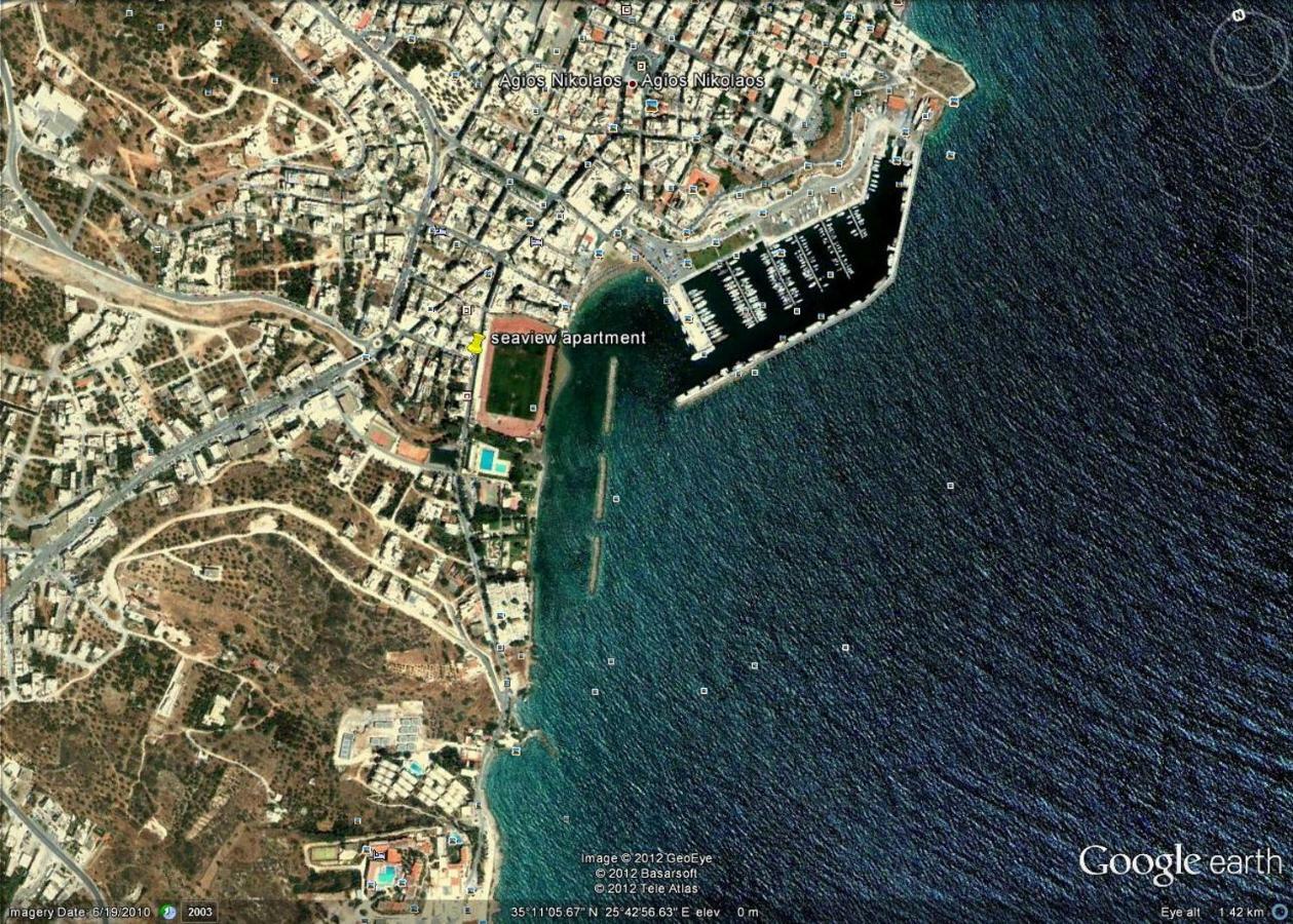 Stunning Seaview Town Apartment Agios Nikolaos Exteriör bild